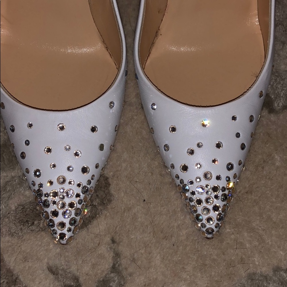 Christian Louboutin White Degrastrass Leather 100m - Picture 5 of 8